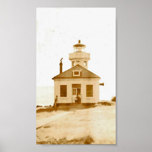 Vintage Lime Kiln Lighthouse Poster