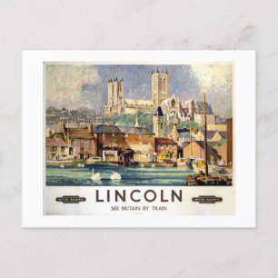 Vintage Lincoln Cathedral British Railways Travel Vykort
