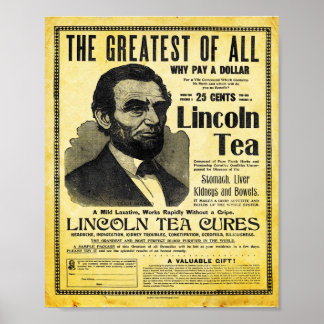 Vintage Lincoln Herbal Remedy Tea Print Poster