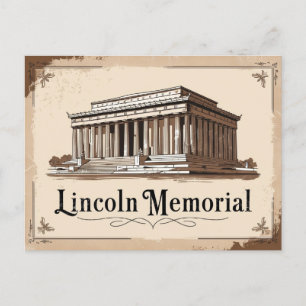 Vintage Lincolnmonumentet Vykort