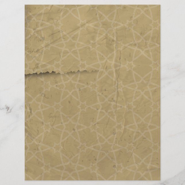 Vintage Linen Stars Papper Letterhead (Framsida)