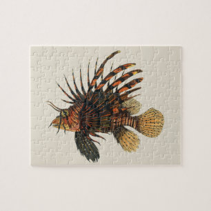 Vintage Lionfisk Fish, Marine Ocean Life Animal Pussel