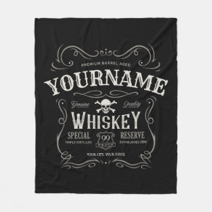 Vintage Liquor Pub Personlig för tidigare whisky-e Fleecefilt