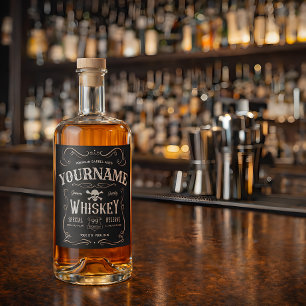 Vintage Liquor Pub Personlig för tidigare whisky-e Spritflaskor Etikett
