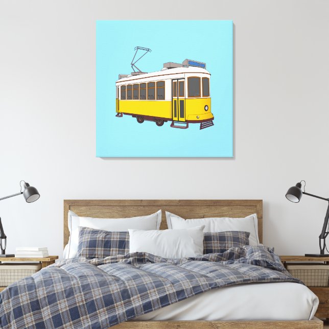 Vintage Lisbon Tram Icon Canvastryck (Insitu (sovrum))