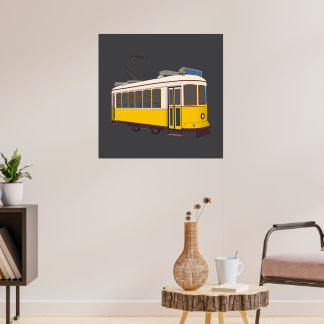 Vintage Lisbon Tram Icon Poster