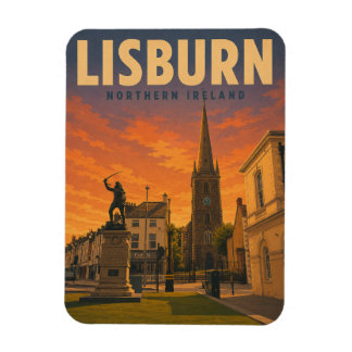 Vintage Lisburn Norra Irland present och souvenir Magnet