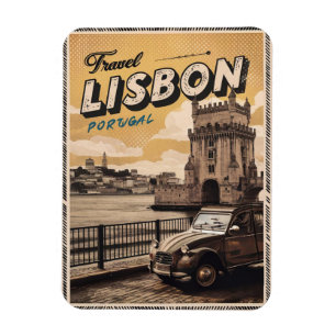 Vintage Lissabon Portugal resor gåvor och souvenir Magnet