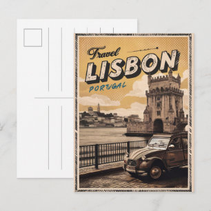 Vintage Lissabon Portugal resor gåvor och souvenir Vykort