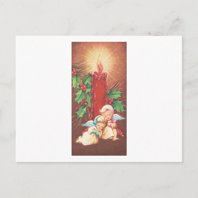 Vintage Lit Änglar Vykort (Framsida)