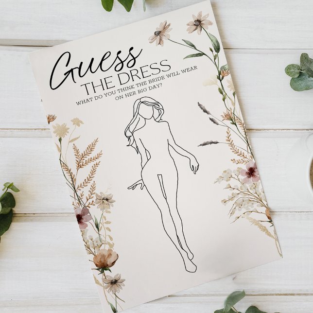 Vintage Liten Blommig Bröllopsgissning Tänk Ut Klä Flygblad (Skapare uppladdad)