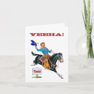 Vintage liten cowboy tackkort