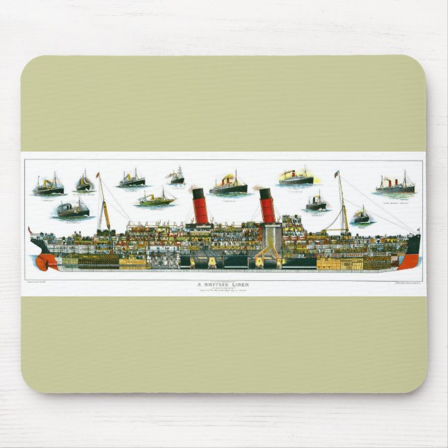 Vintage Lithograph British Ocean Liner RMS Caronia Musmatta (Framsidan)