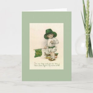 Vintage Little Boy Pat St. Patrick's Day Card Kort