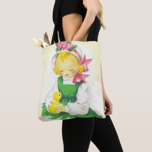 Vintage Little Girl Retro Cute Tygkasse