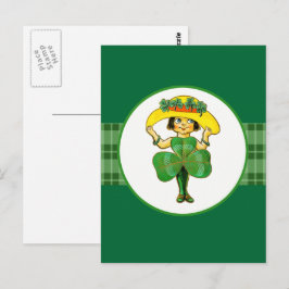 Vintage Little Irish Girl St. Patrick's Day Vykort
