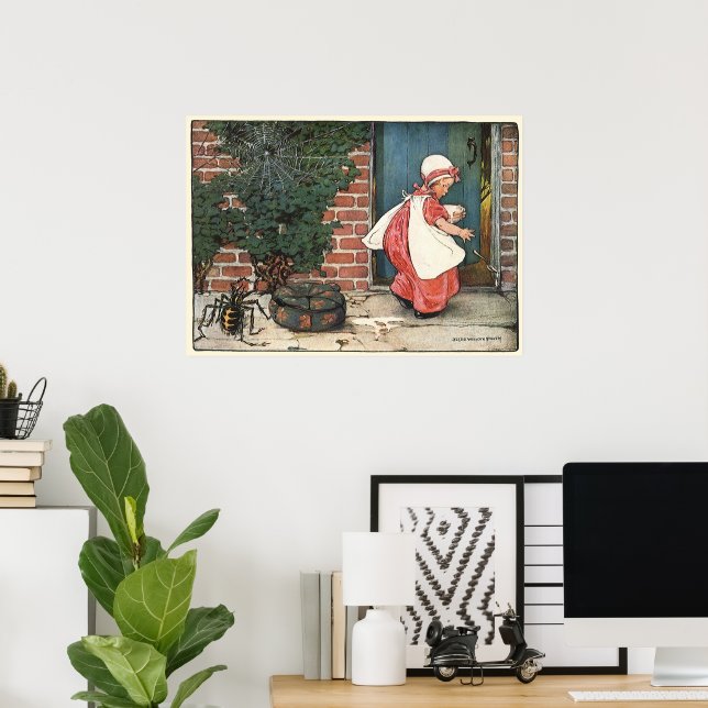 Vintage Little Miss Muffet Spider Nursery Rhyme Poster (Hemmakontoret)