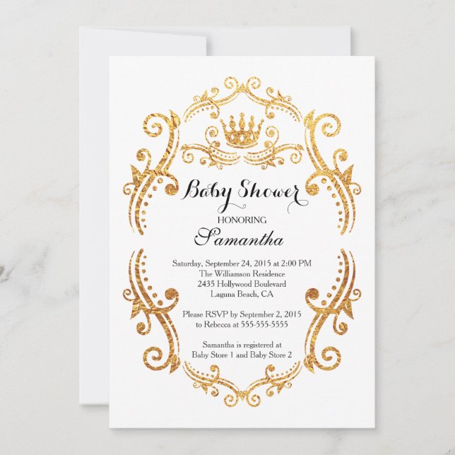 Vintage Little Princess Baby Shower-inbjudan Inbjudningar (Framsida)