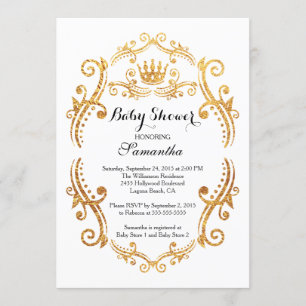 Vintage Little Princess Baby Shower-inbjudan Inbjudningar