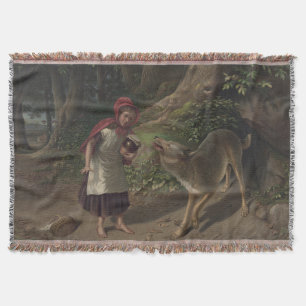 Vintage Little Red Riding Hood Sago Berättelse Kon Filt