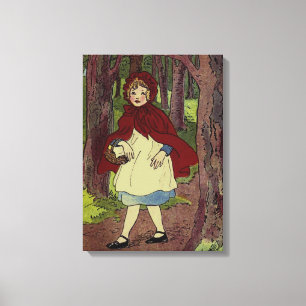 Vintage Little Red Riding huva bok art Canvastryck