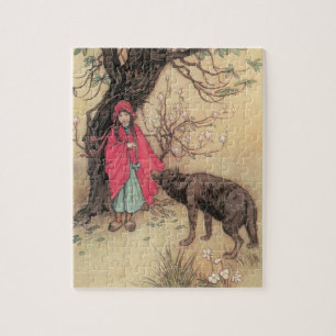 Vintage Little Red Riding Huva by Warwick Goble Pussel