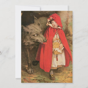 Vintage Little Red Riding Huva och Big Bad Varg