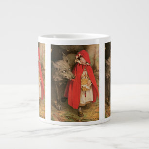 Vintage Little Red Riding Huva och Big Bad Varg Jumbo Mugg