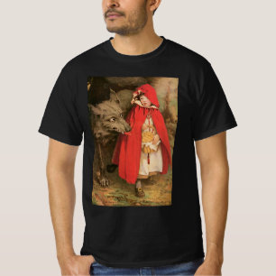 Vintage Little Red Riding Huva och Big Bad Varg Tröja