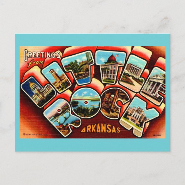 Vintage Little Rock Arkansas vykort  (Framsida)