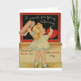 Vintage Little Teacher Valentine Day Card Helgkort