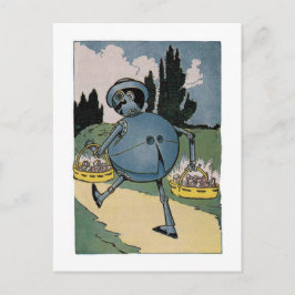 Vintage Little Wizard of Oz Illustration Vykort