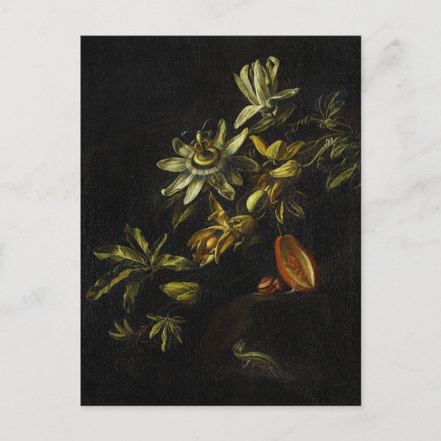 Vintage Liv med passionblommor Vykort (Framsida)