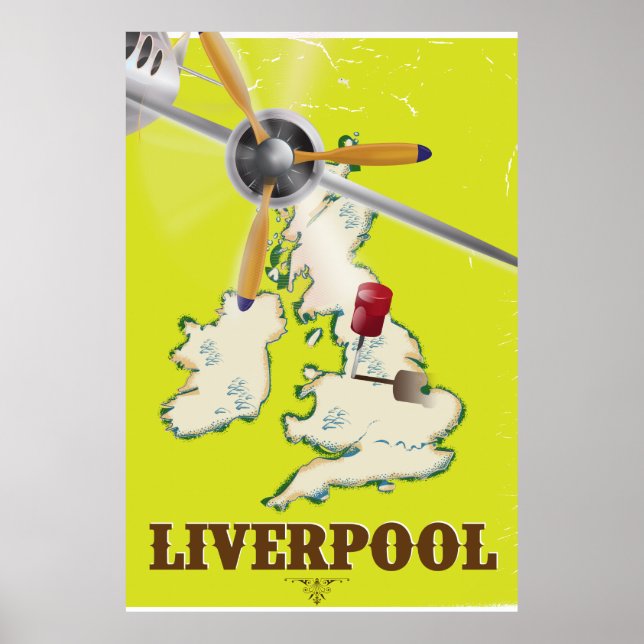 Vintage Liverpool Travel Poster (Framsidan)