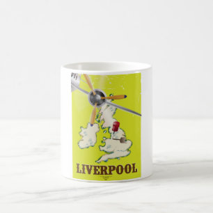 Vintage Liverpool Travel Poster Kaffemugg