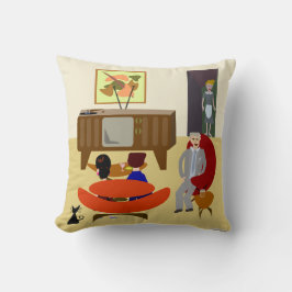 Vintage Living Illustration Cute Retro Art-Roligt Kudde