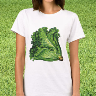 Vintage livsmedel, grönsaker salladslök t-shirt