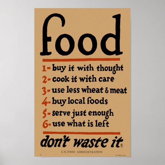 Vintage LIVSMEDEL Poster Skriv ut - Världskrig I E (Framsidan)