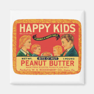 Vintage Livsmedelsetikett för jordnötssmör Magnet