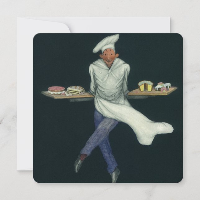 Vintage livsmedelsverksamhet, bagare med efterrätt (Framsida)