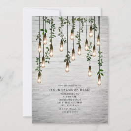 Vintage Ljus White Brick Botanical Party Inbjudningar