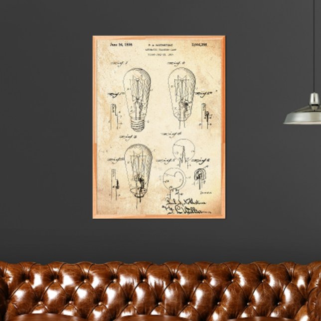 Vintage | Ljust bulbpatent Poster (Skapare uppladdad)