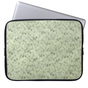 Vintage ljust grönt löv, nöd kottagecore laptop fodral