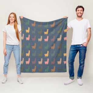 Vintage Llama Blanket-unika gåva för Alpaca Älskar Fleecefilt