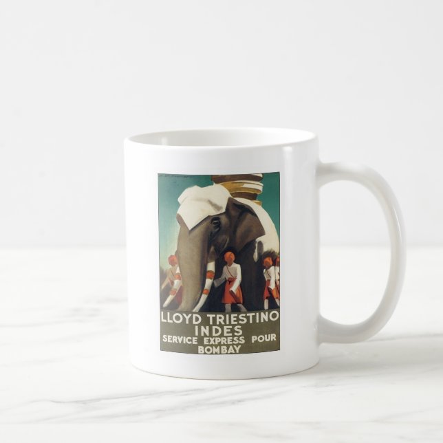 Vintage Lloyd Triestino Indien Kaffemugg (Höger)