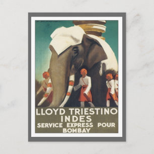 Vintage Lloyd Triestino Indien Vykort