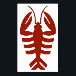 Vintage Lobster in Red, Art Deco Seafood Poster<br><div class="desc">Enkel att anpassa bakgrunden till färg. Ändra till vilken hexkod du vill ha! Vintage illustration art deco-design med elegantens röda hummer. Din mat till en finare-middag!</div>