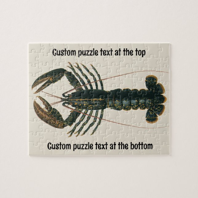 Vintage Lobster, Marine Ocean Life Crustacean Pussel (Horisontell)