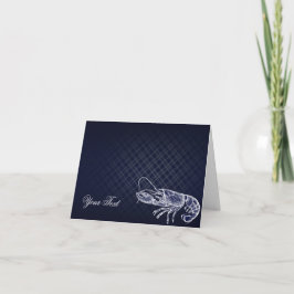 Vintage Lobster Navyblå Elegant Chic Tack Kort