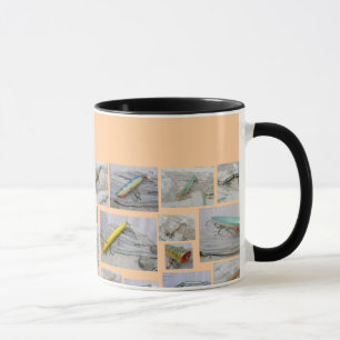 Vintage lockar lappar av bildmuggen mugg